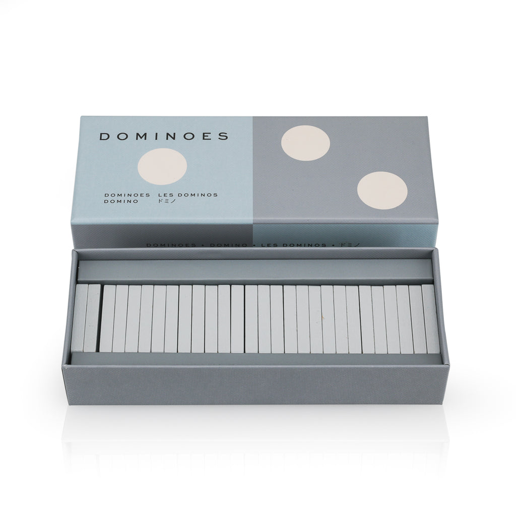 Grey / Blue Dominoes Set w/ Box (A+D)