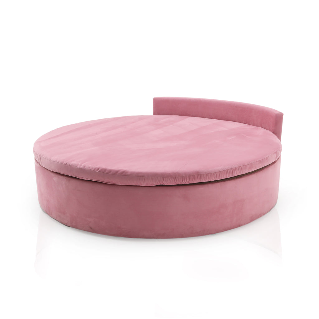 Large Round Pink Velvet Bed