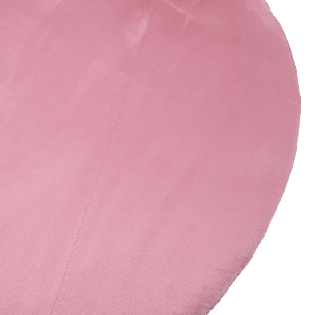 Large Round Pink Velvet Bed