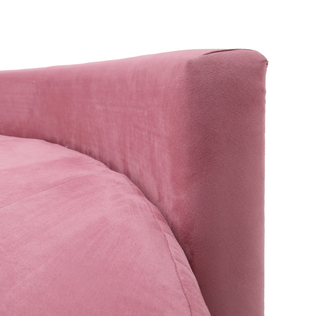 Large Round Pink Velvet Bed