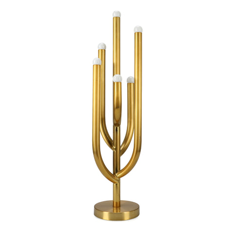 Gold Six Headed Cactus Table Lamp