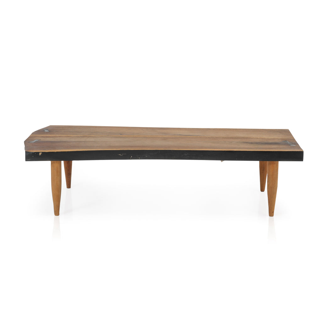 Wood Slab / Black Coffee Table