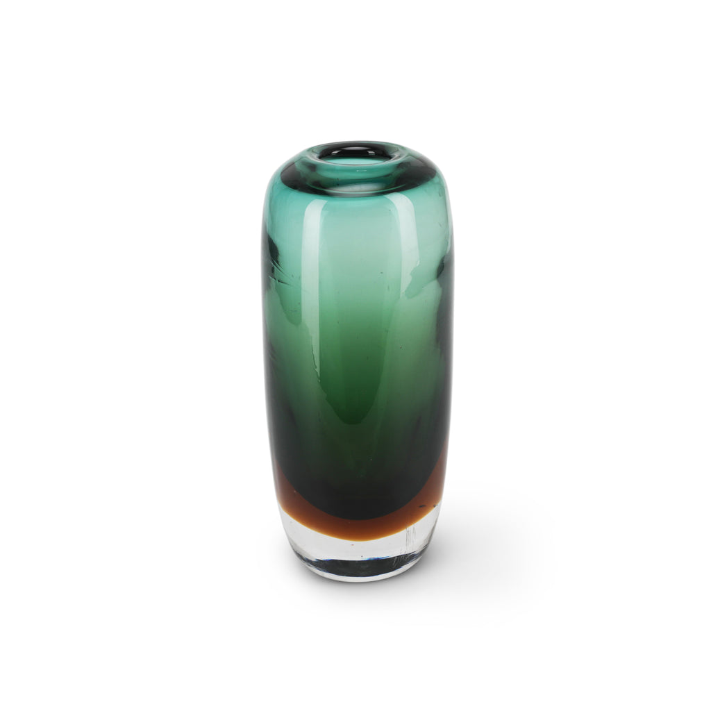 Green Glass Cylinder Vase (A+D)