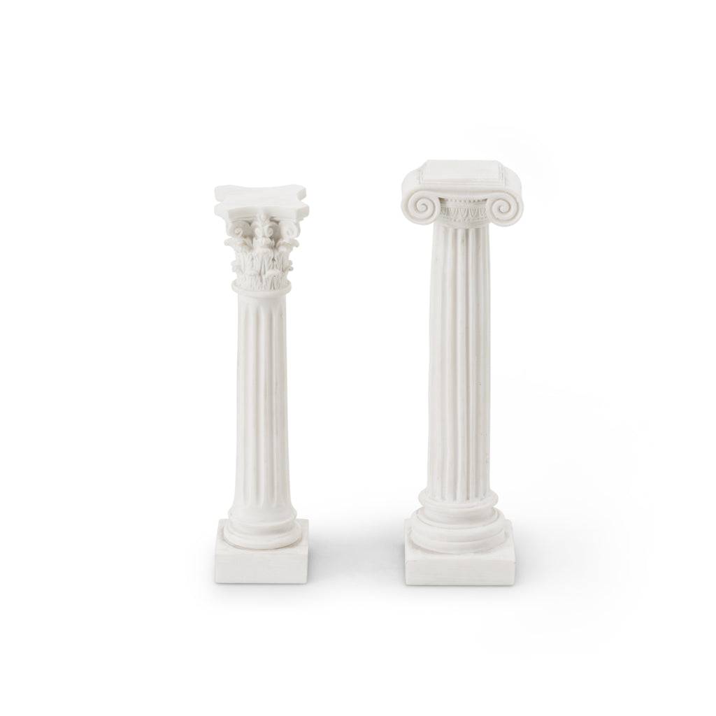 White Table Top Mini Columns Pair (A+D)