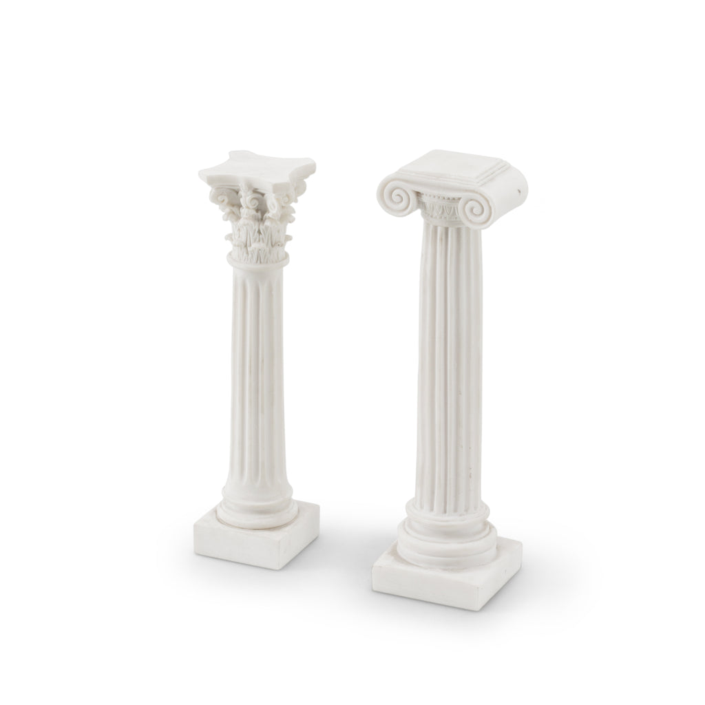 White Table Top Mini Columns Pair (A+D)