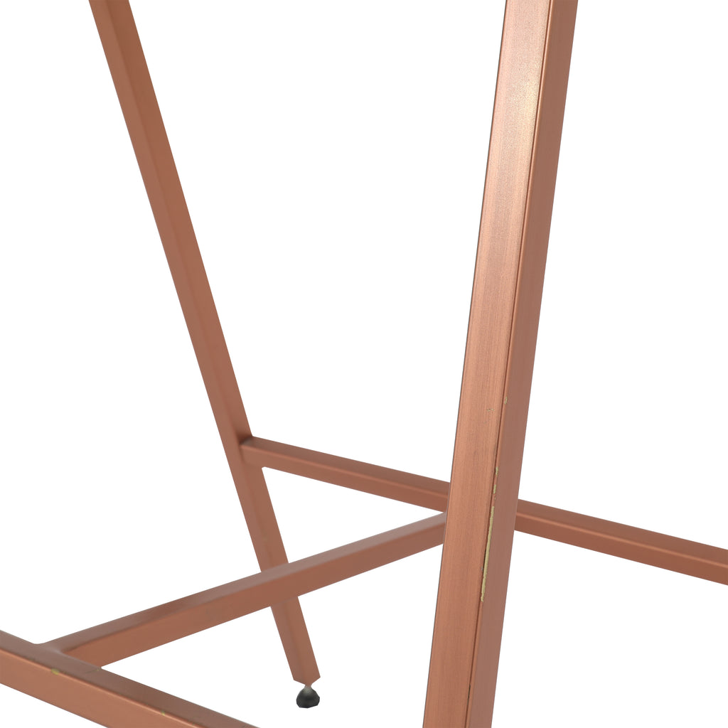 Rose Gold & Black Leather Bar Stool