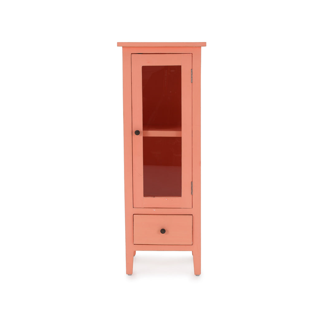 Pink Cabinet w/ 2 Shelves & Drawer
