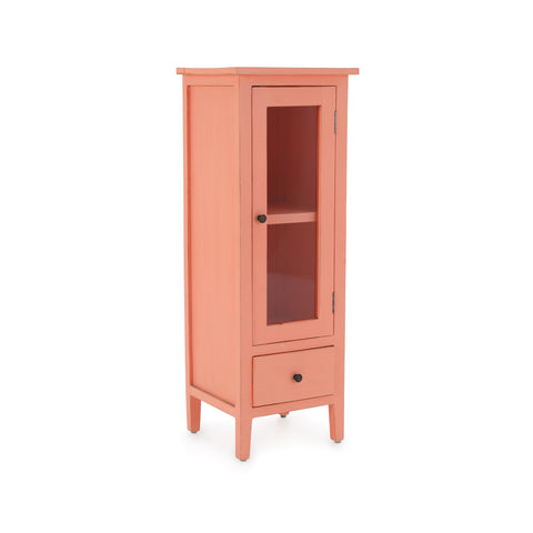 Pink Cabinet w/ 2 Shelves & Drawer