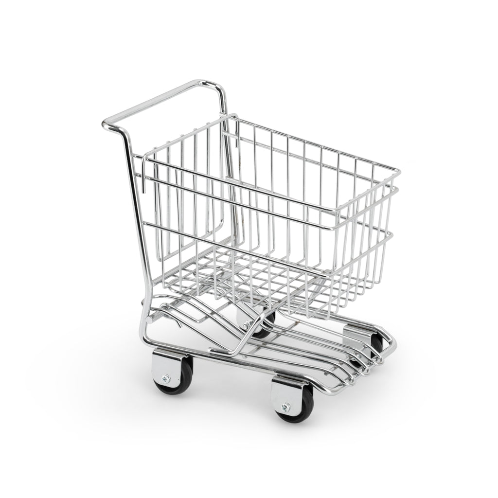 Miniature Chrome Shopping Cart