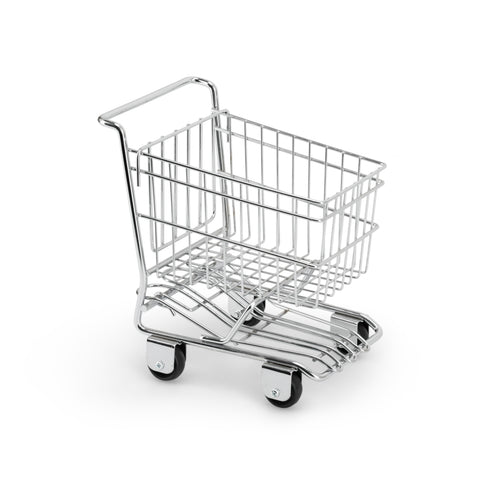 Miniature Chrome Shopping Cart