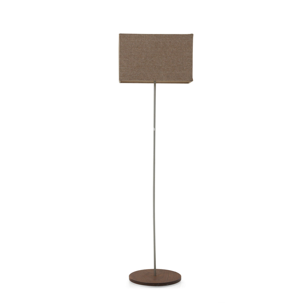 Wood Base Metal Floor Lamp