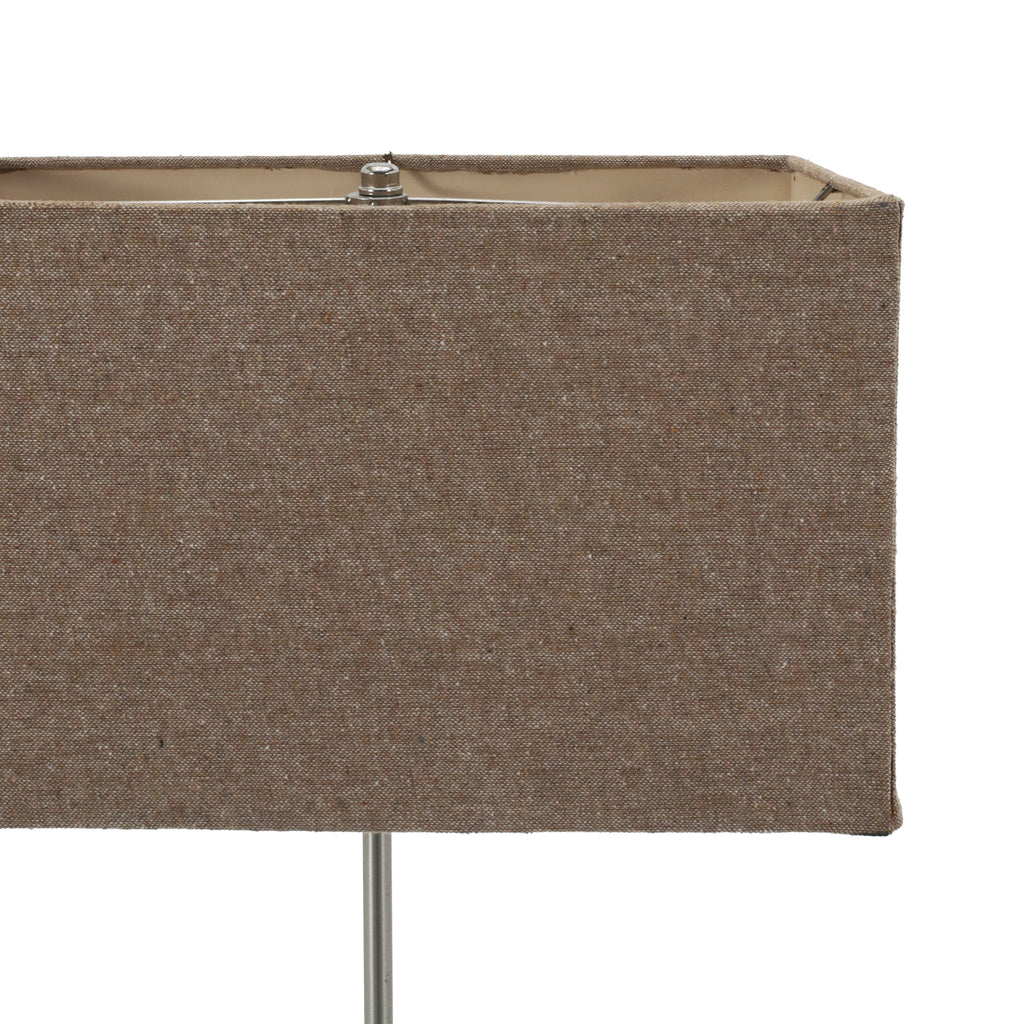 Wood Base Metal Floor Lamp