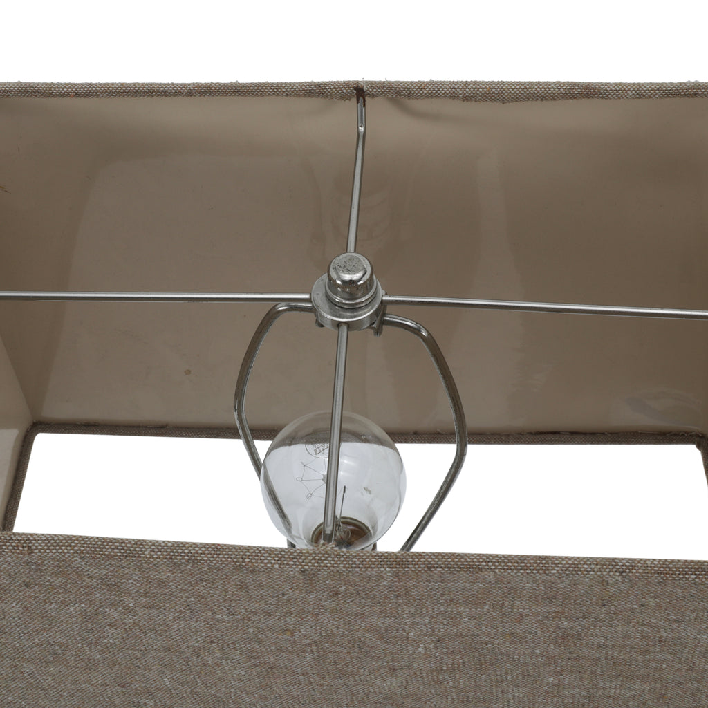 Wood Base Metal Floor Lamp