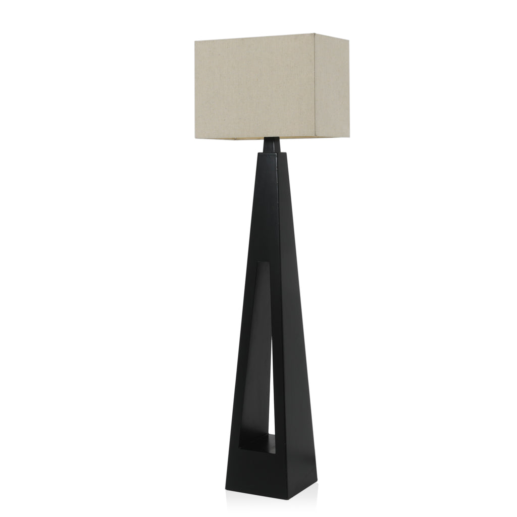 Black Hollow Column Floor Lamp