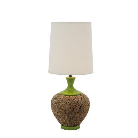 Green Large Cork Base Table Lamp