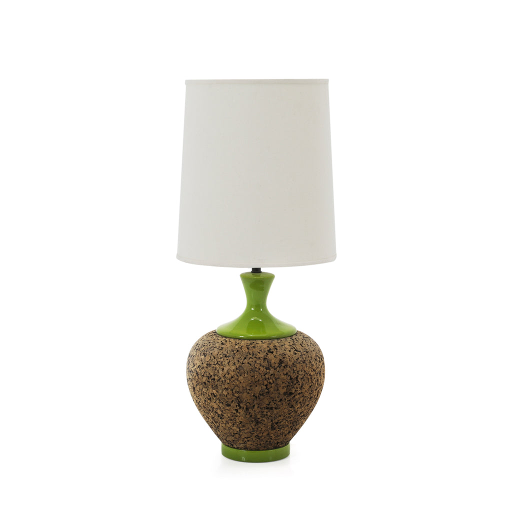 Green Large Cork Base Table Lamp