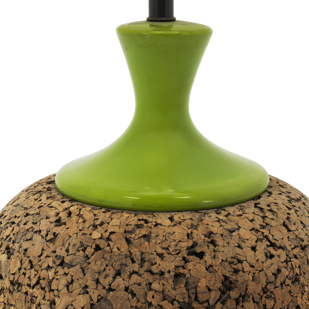 Green Large Cork Base Table Lamp