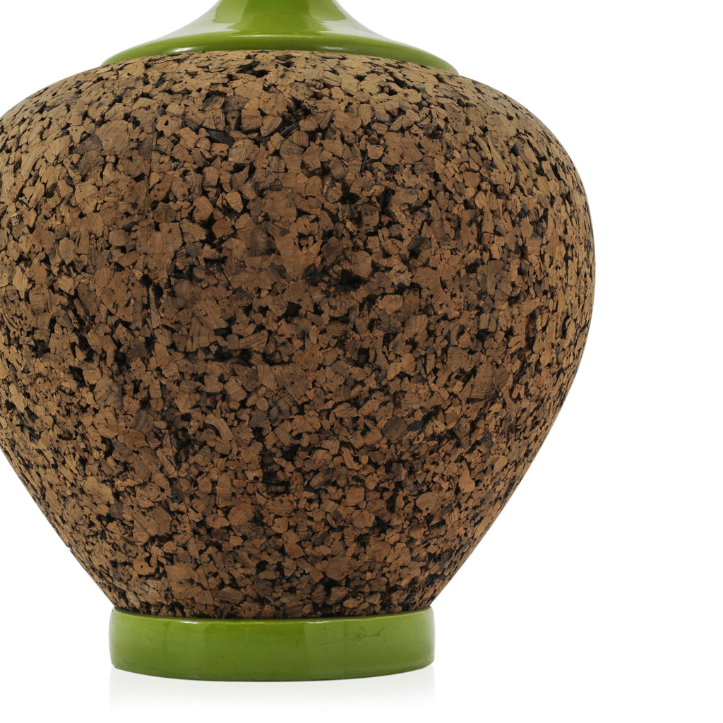 Green Large Cork Base Table Lamp