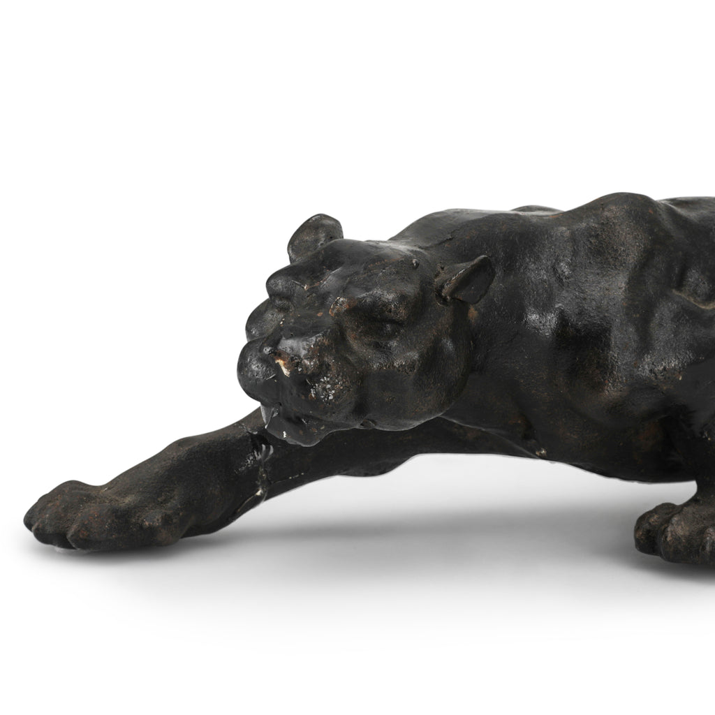 Black Iron Panther Sculpture (A+D)