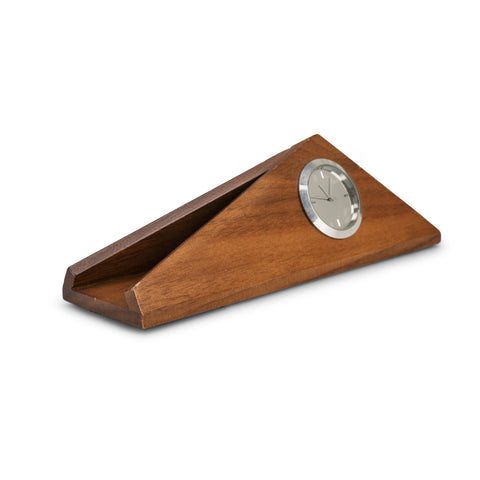 Small Triangular Wood Desk Clock