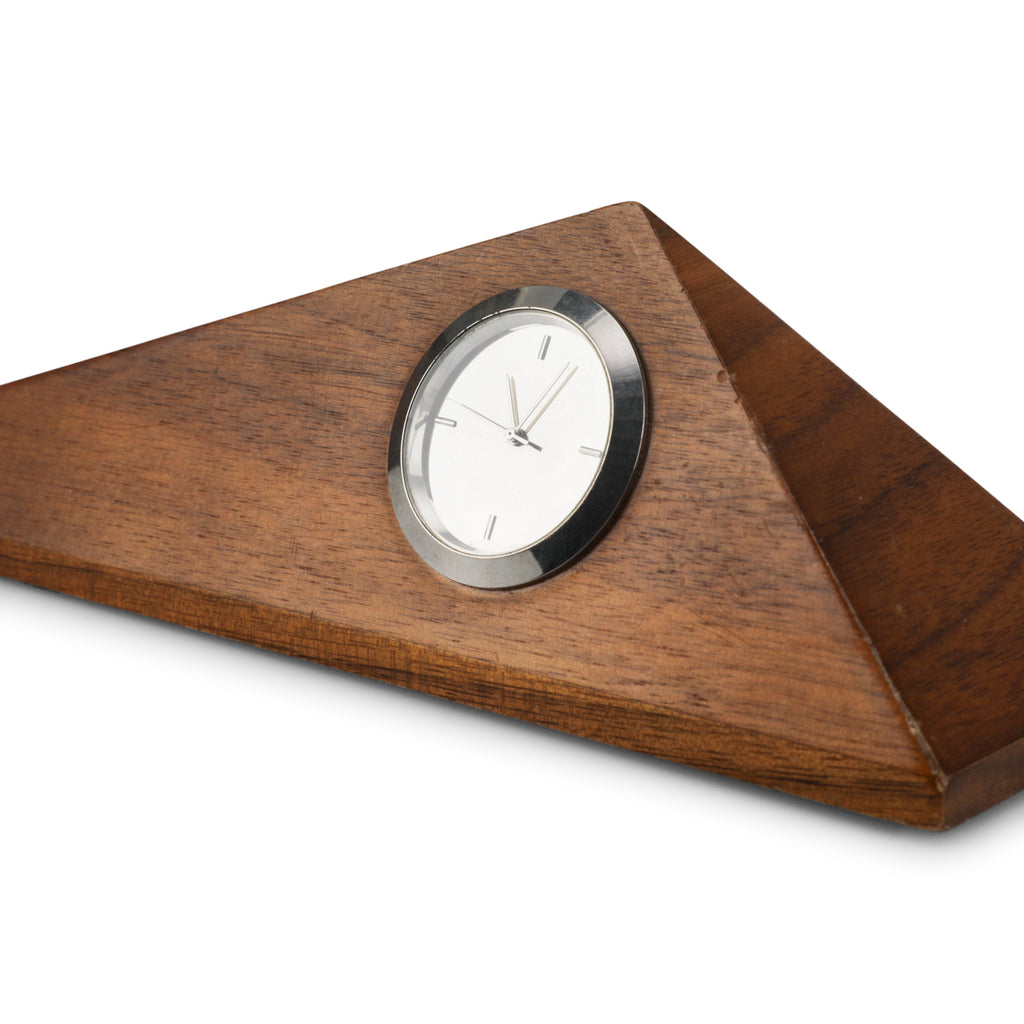 Small Triangular Wood Desk Clock