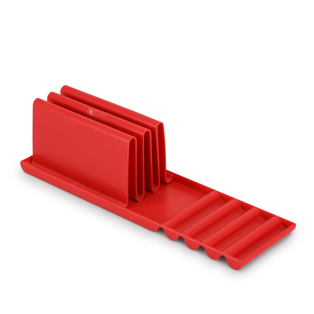 Red Wavy Plastic Desk Tray