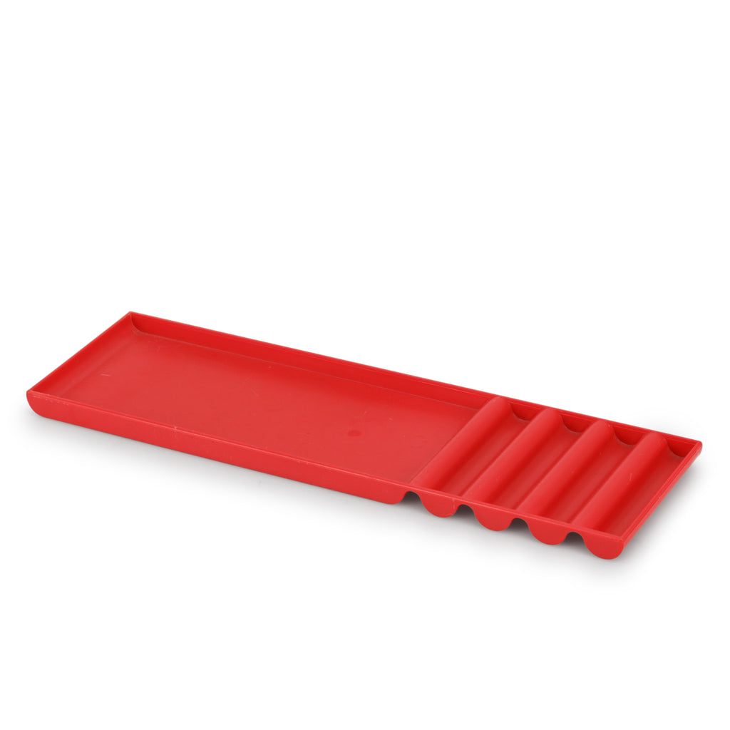 Red Wavy Plastic Desk Tray