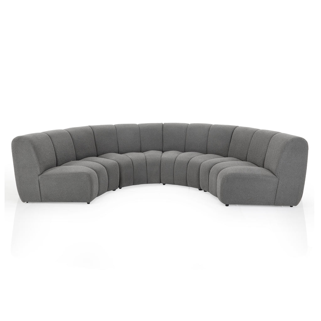 Grey Curved 4-Piece Sectional