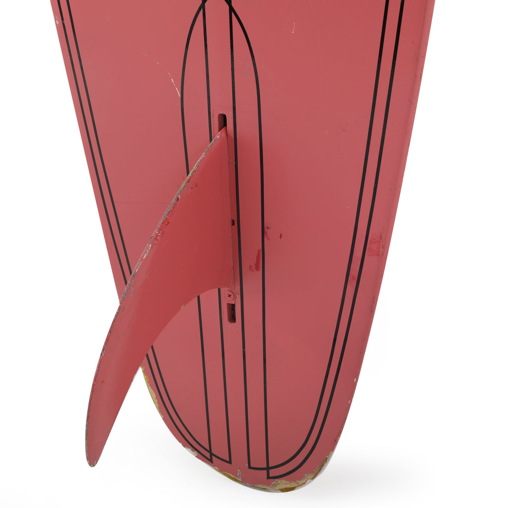 Pink Surfboard with Black Line Detail