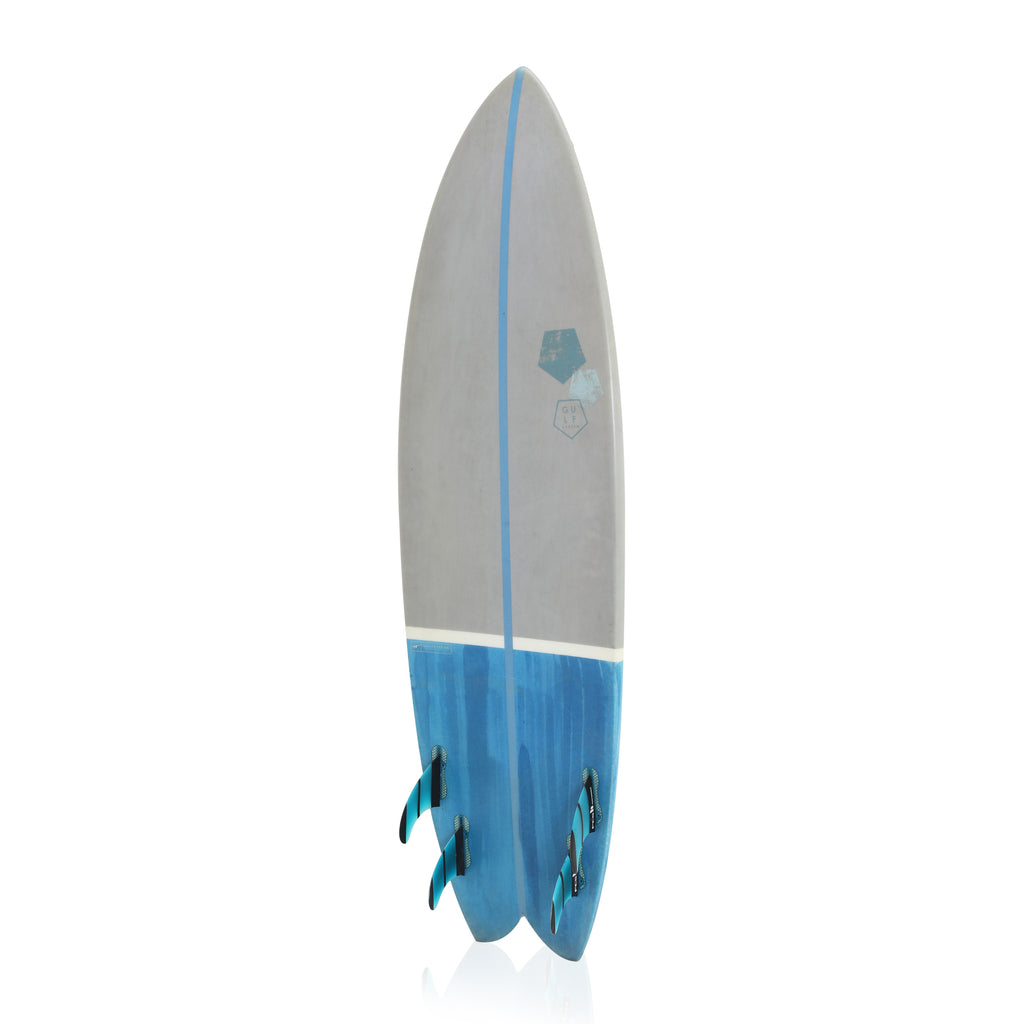 Grey and Blue Surfboard
