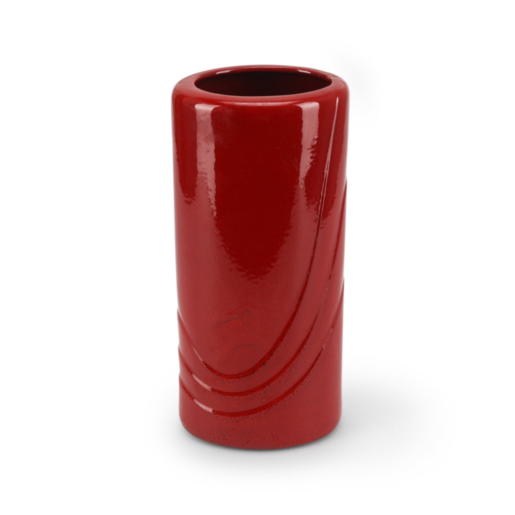 Red Ceramic Deco Cylinder Vase (A+D)