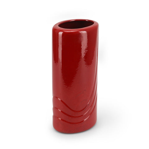 Red Ceramic Deco Cylinder Vase (A+D)