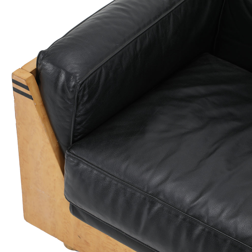 Italian Birdseye Wood Shell Arm Chair
