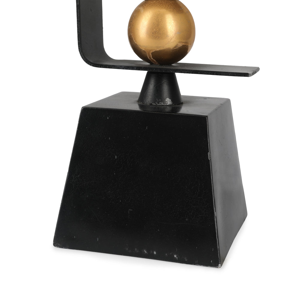 Black Lamp with Gold Spheres