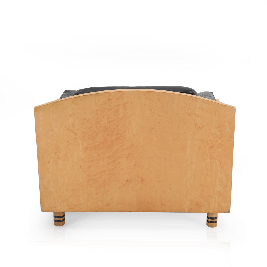 Italian Birdseye Wood Shell Arm Chair