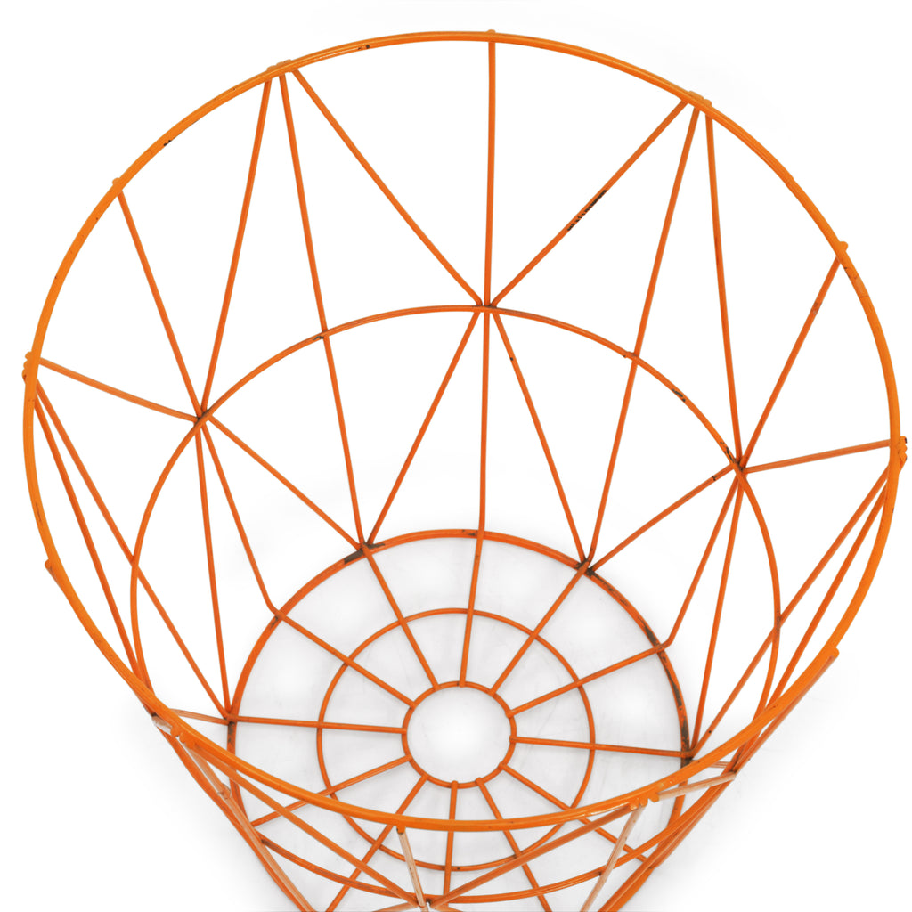 Orange Metal Wire Basket