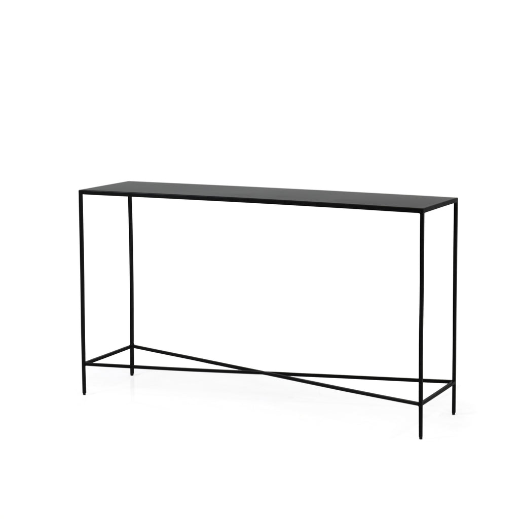 Black Minimalist Metal Console Table