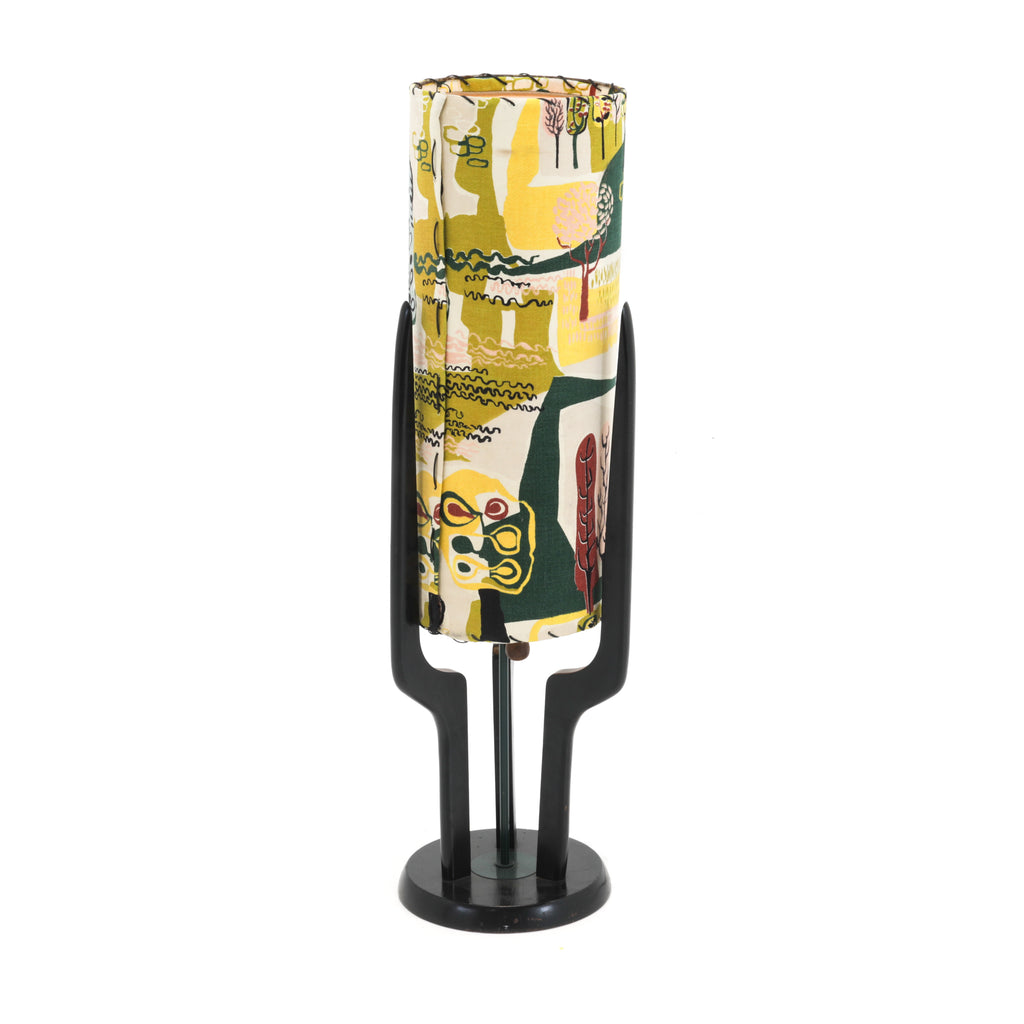 Patterned Black Cylinder Floor Lamp