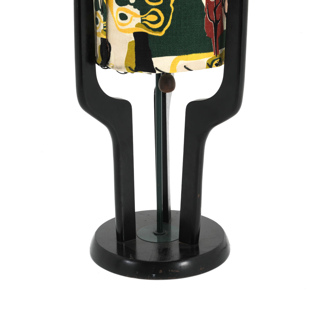 Patterned Black Cylinder Floor Lamp