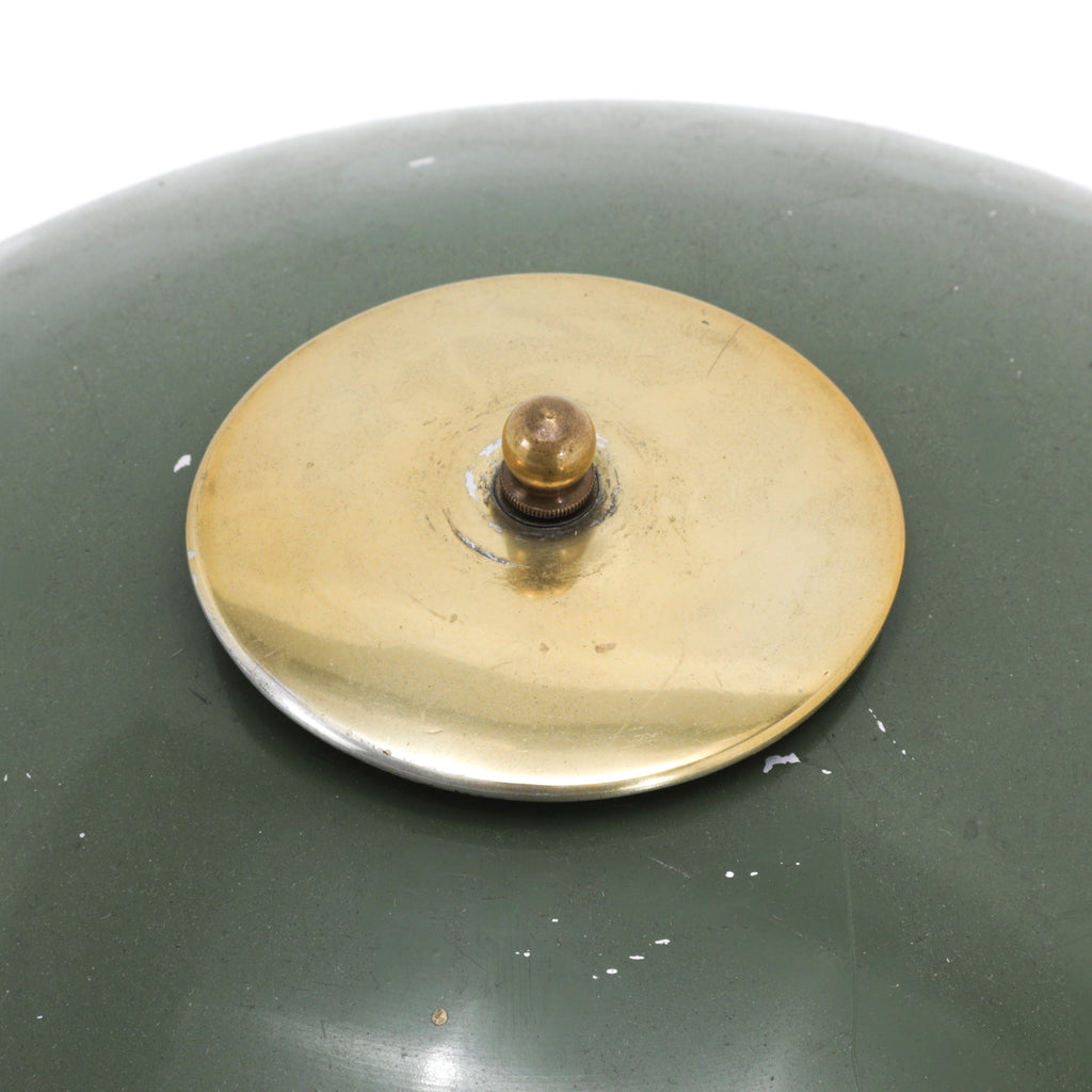 Distressed Green / Brass Vintage Table Lamp