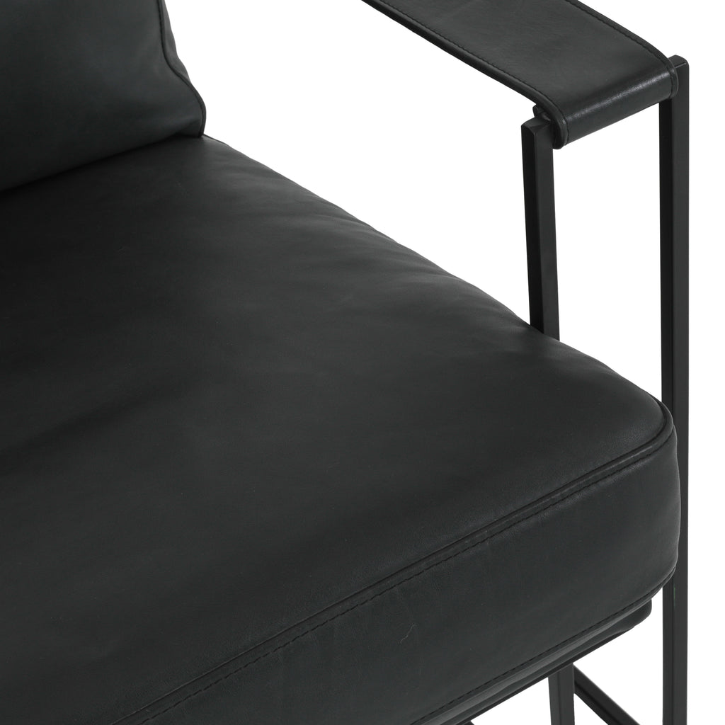 Black Vinyl / Metal Arm Chair