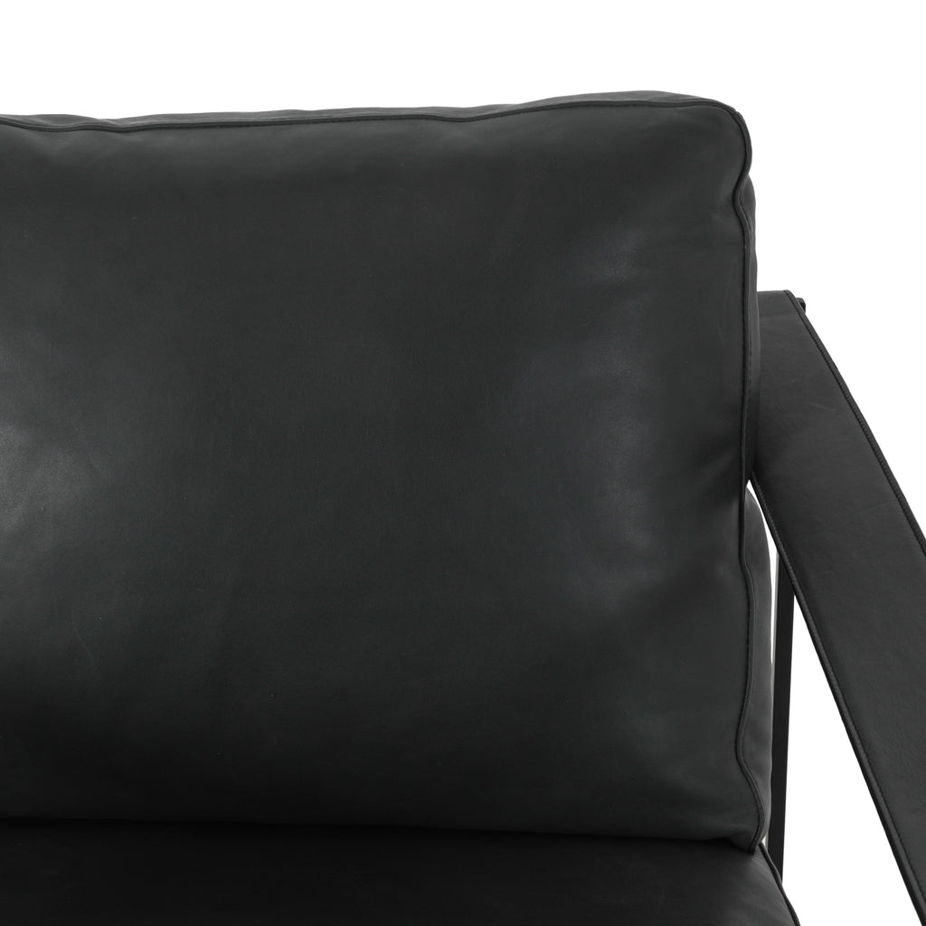 Black Vinyl / Metal Arm Chair