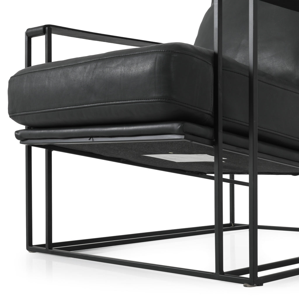 Black Vinyl / Metal Arm Chair