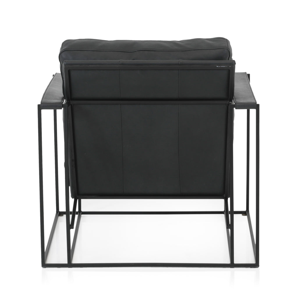 Black Vinyl / Metal Arm Chair