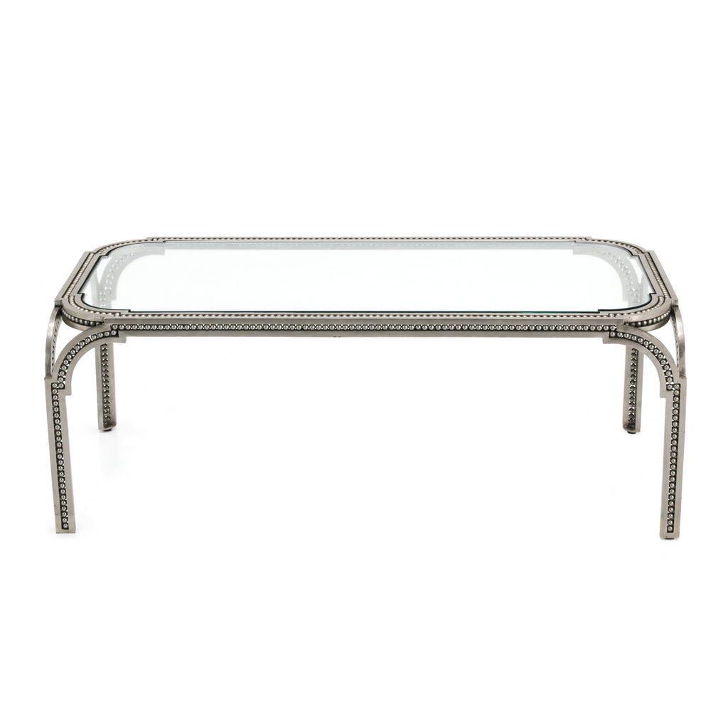Forged Pearl Steel / Glass Coffee Table