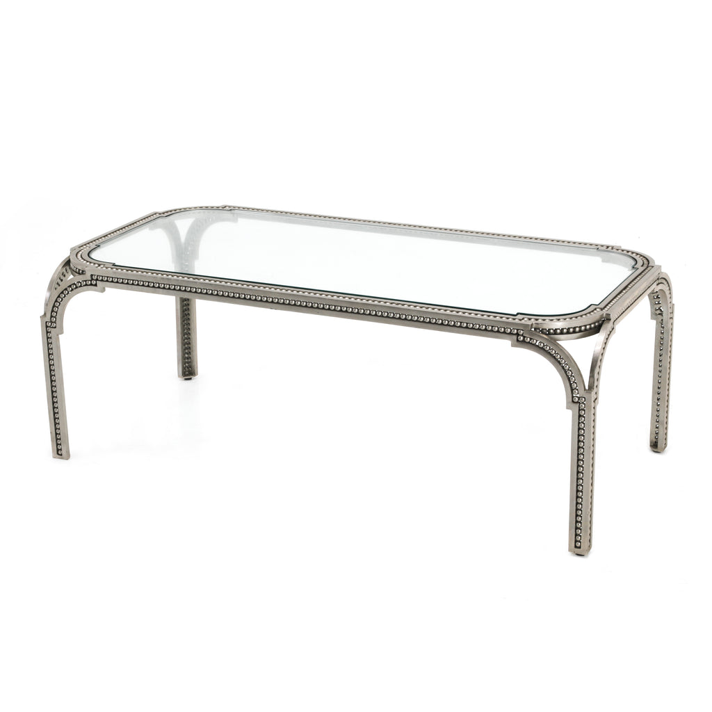 Forged Pearl Steel / Glass Coffee Table