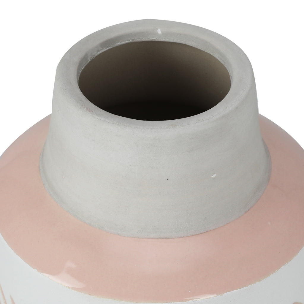 White & Pink Ceramic Vase (A+D)