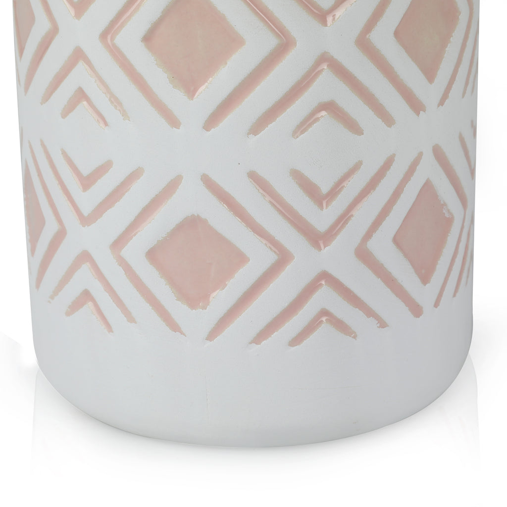 White & Pink Ceramic Vase (A+D)