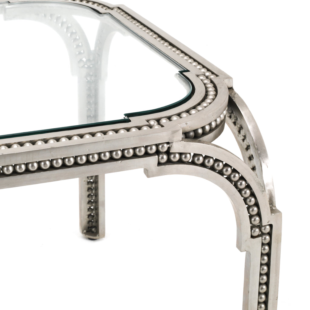 Forged Pearl Steel / Glass Coffee Table
