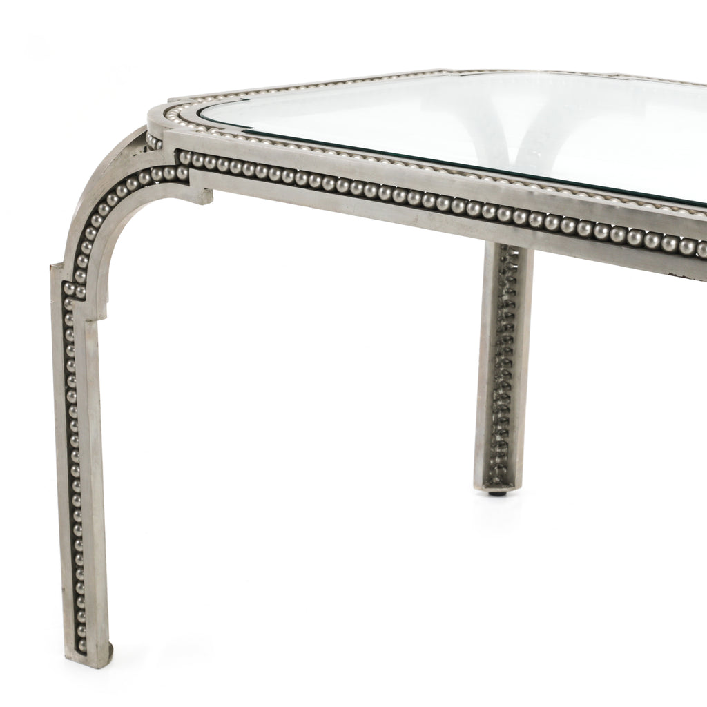 Forged Pearl Steel / Glass Coffee Table
